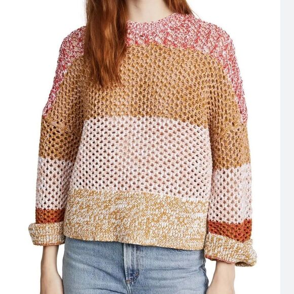 Derek Lam 10 Crosby Crew Neck Colorblock Sweater Sz SP - Picture 1 of 12